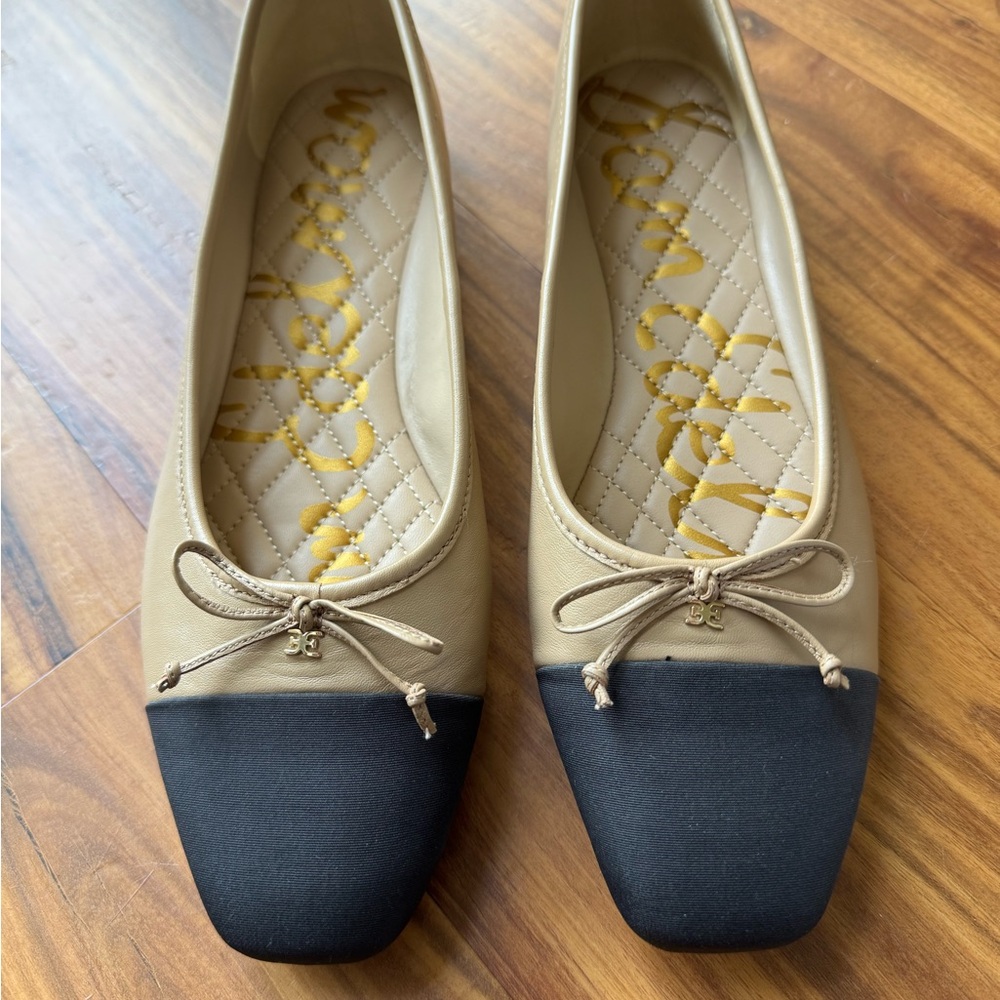 Sam Edelman Chic Black and Tan Leather Flats